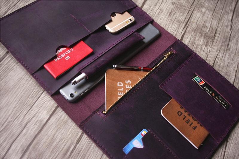 Premium Purple Leather HP Laptop Case - Durable Protective Sleeve for 13-15 Inch Laptops | Perfect for Work, Travel & School