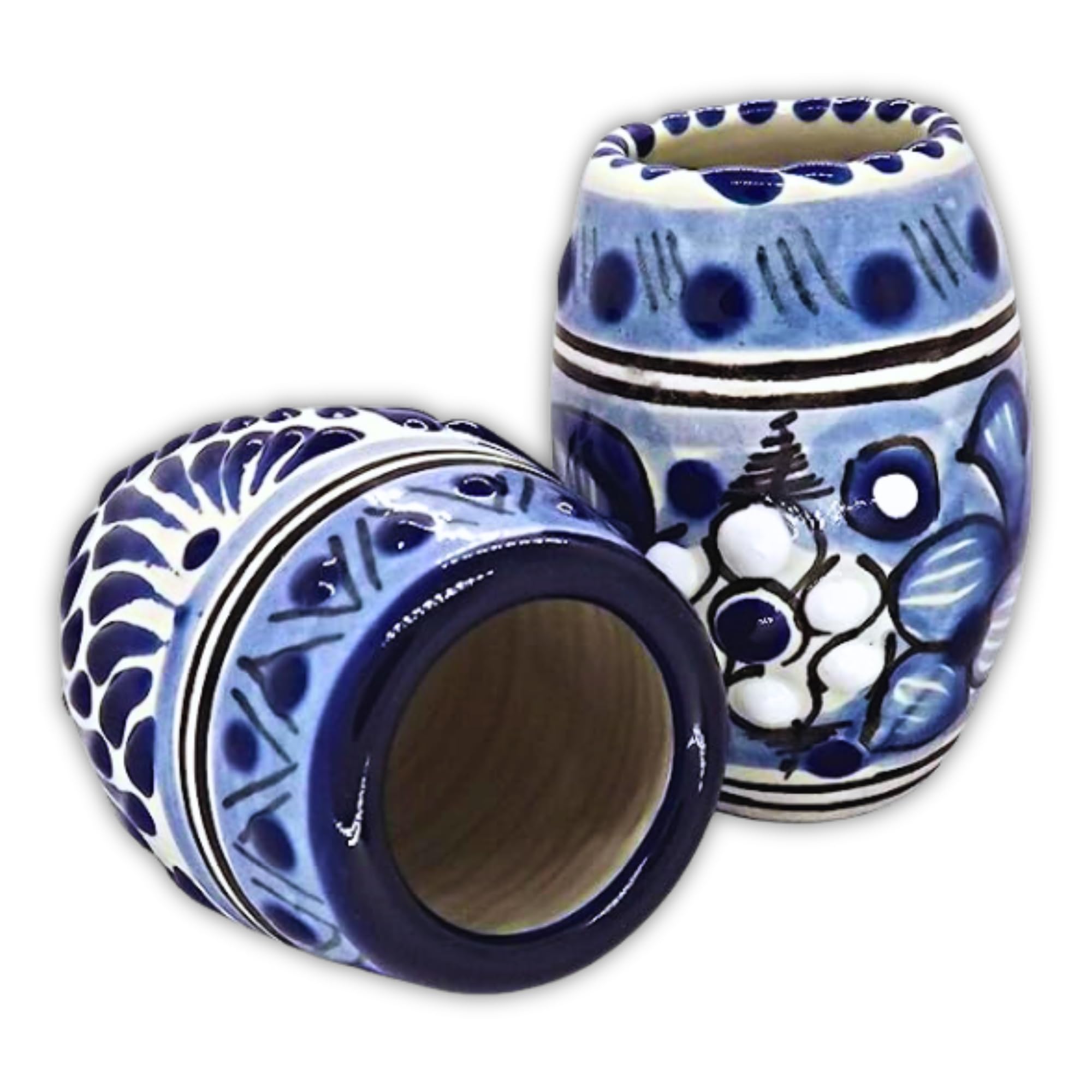 Authentic Mexican Talavera Shot Glasses Set of 4 - Hand-Painted 2oz Tequila Glasses - Perfect for Margaritas, Whiskey & Cocktail Parties, Mexican Themed Events & Home Bar Decor
