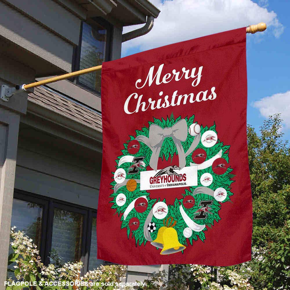 University of Indianapolis Happy Holidays Christmas Banner Flag - Festive Decoration for Campus, Dorms & Home Celebrations