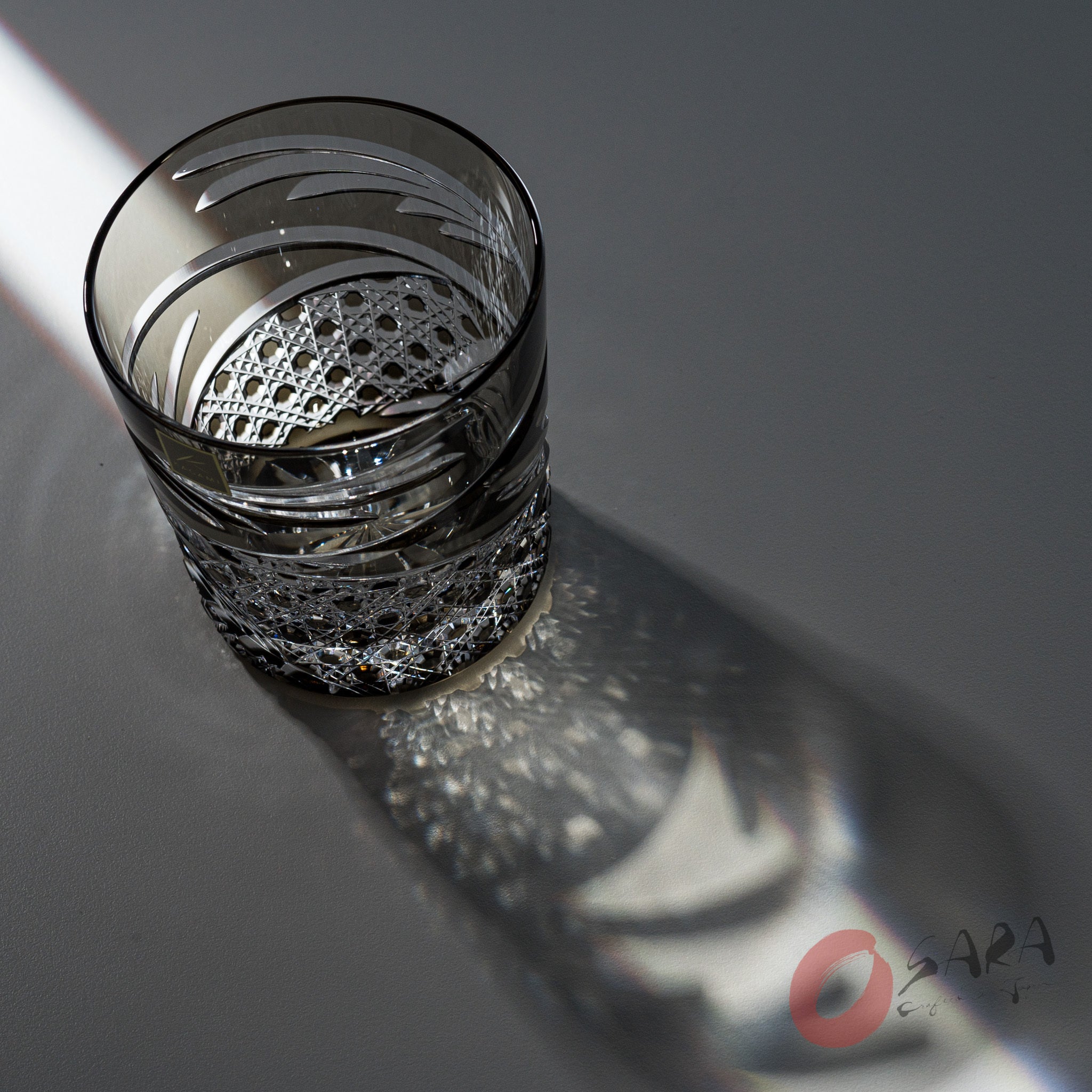 KAGAMI Edo Kiriko Crystal Rock Glass - Elegant Black Design for Whiskey, Cocktails & Japanese Sake | Perfect for Home Bar, Gift Giving & Traditional Japanese Dining Experience