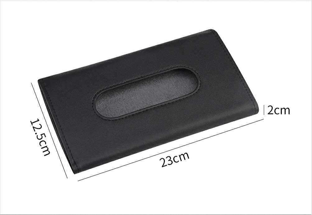 Premium PU Leather Car Tissue Holder & Mask Bracket - Universal Sun Visor Organizer with Seat Back Mount (Black) - Perfect for Road Trips, Daily Commutes & Family Travel Accessories