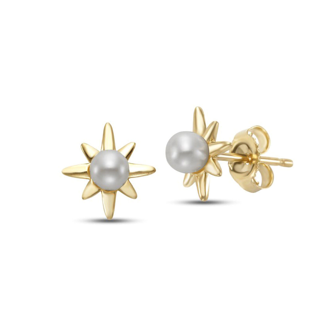 Pearl Starburst Earrings for Women - Elegant Dangle Drop Earrings with Sparkling Crystals | Perfect for Weddings, Parties & Special Occasions