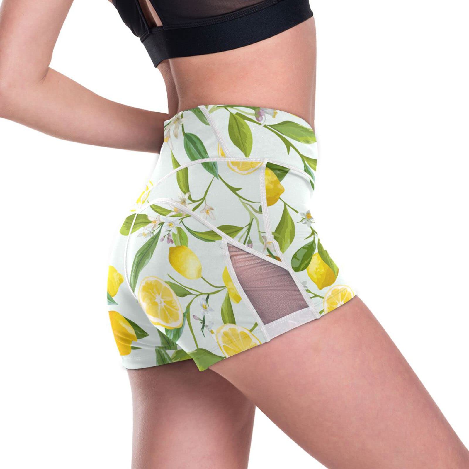 BOENLE Women's High Waist Workout Shorts - Mesh Biker Running Athletic Yoga Shorts with Pattern Design | Perfect for Gym, Running, Yoga & Casual Wear