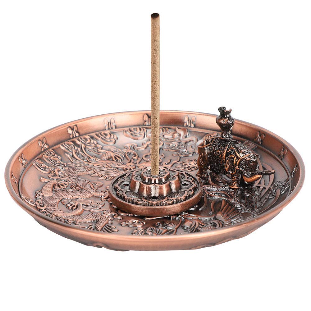 Pssopp Brass Incense Holder - Lotus Stick & Cone Incense Burner with Ash Catcher - Elegant Home Decor for Meditation, Yoga, and Tea Ceremony