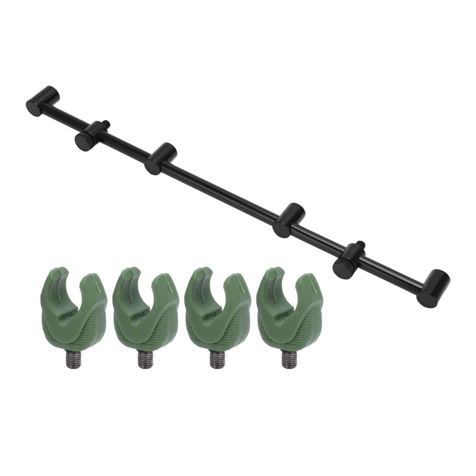 **Universal Fishing Rod Crossbar Bracket - Military Green, Durable & Wear-Resistant for Outdoor Fishing (4 Heads, 45cm Bracket + 4 Bracket Heads) - Perfect for Shore, Boat & Ice Fishing**