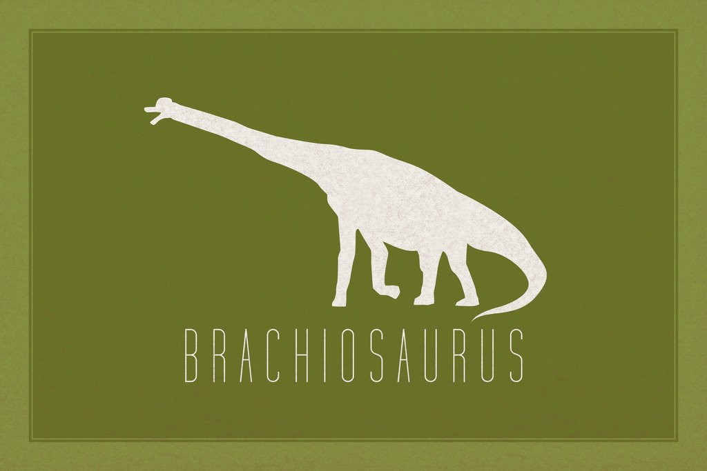 Brachiosaurus Dinosaur Wall Art Print - Green Dino Poster for Kids Room Decor (12x18 Inches) | Jurassic Themed Bedroom Wall Decor | Perfect for Nursery, Playroom & Dinosaur Lovers