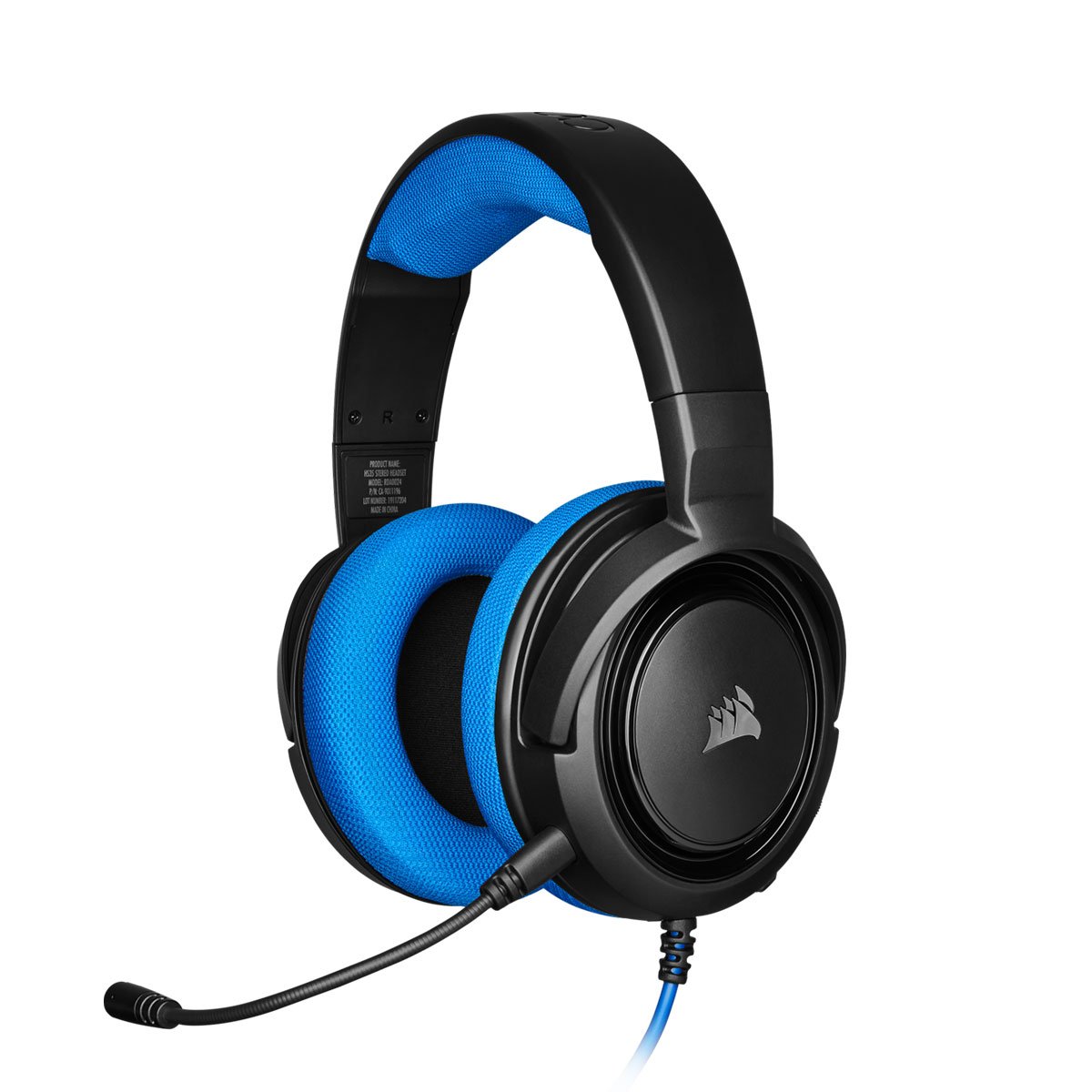 Corsair HS35 Wired Gaming Headset with 50mm Drivers - Comfortable Memory Foam Earcups & Noise Isolation - Compatible with PC, PS4, Xbox One - Blue | Perfect for FPS Gaming, Streaming & Online Meetings