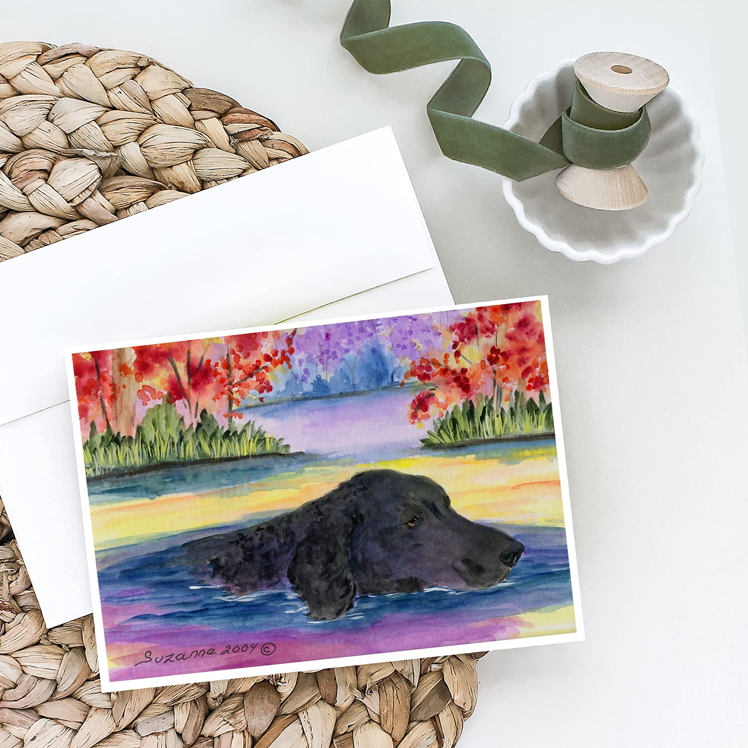 Curly Coated Retriever Greeting Cards - Pack of 8 Blank A7 Note Cards with Envelopes (5x7 inches) | Whimsical Dog Lover Stationery for Birthdays, Thank You Notes & Special Occasions
