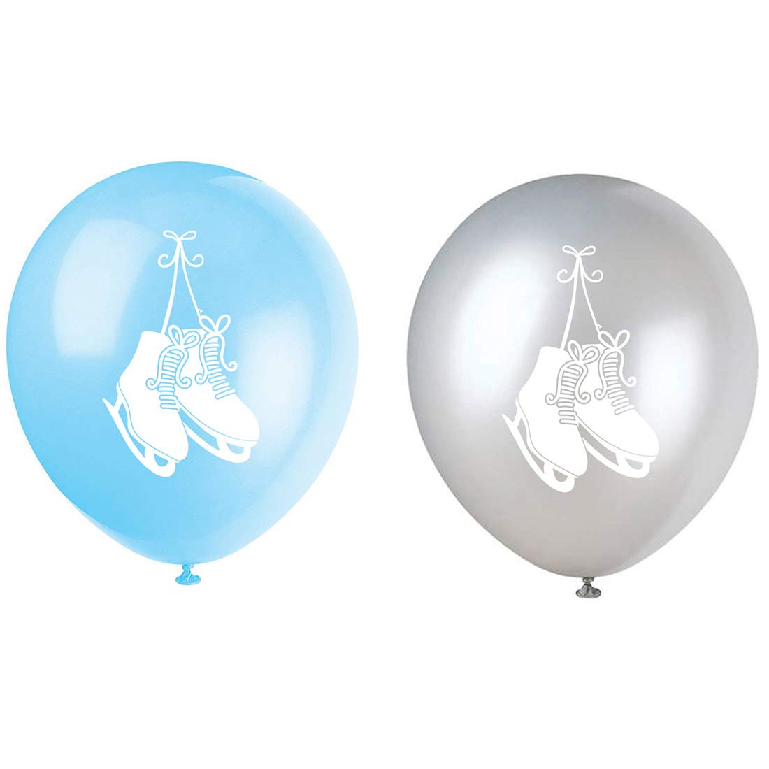 16-Pack 12 Inch Latex Ice Skating Balloons for Birthday Party Decorations - Perfect for Winter Themed Parties, Ice Rink Events & Holiday Celebrations