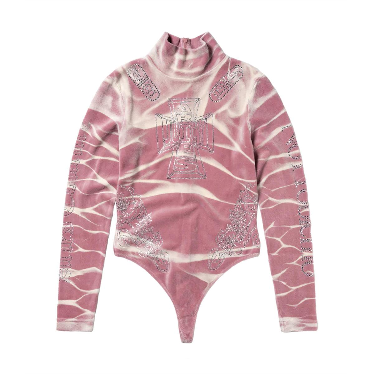 Juicy Couture Tie Dye Velour Bodysuit for Women - Soft Pink One-Piece Jumpsuit | Lounge Wear, Yoga Outfit & Casual Street Style Fashion
