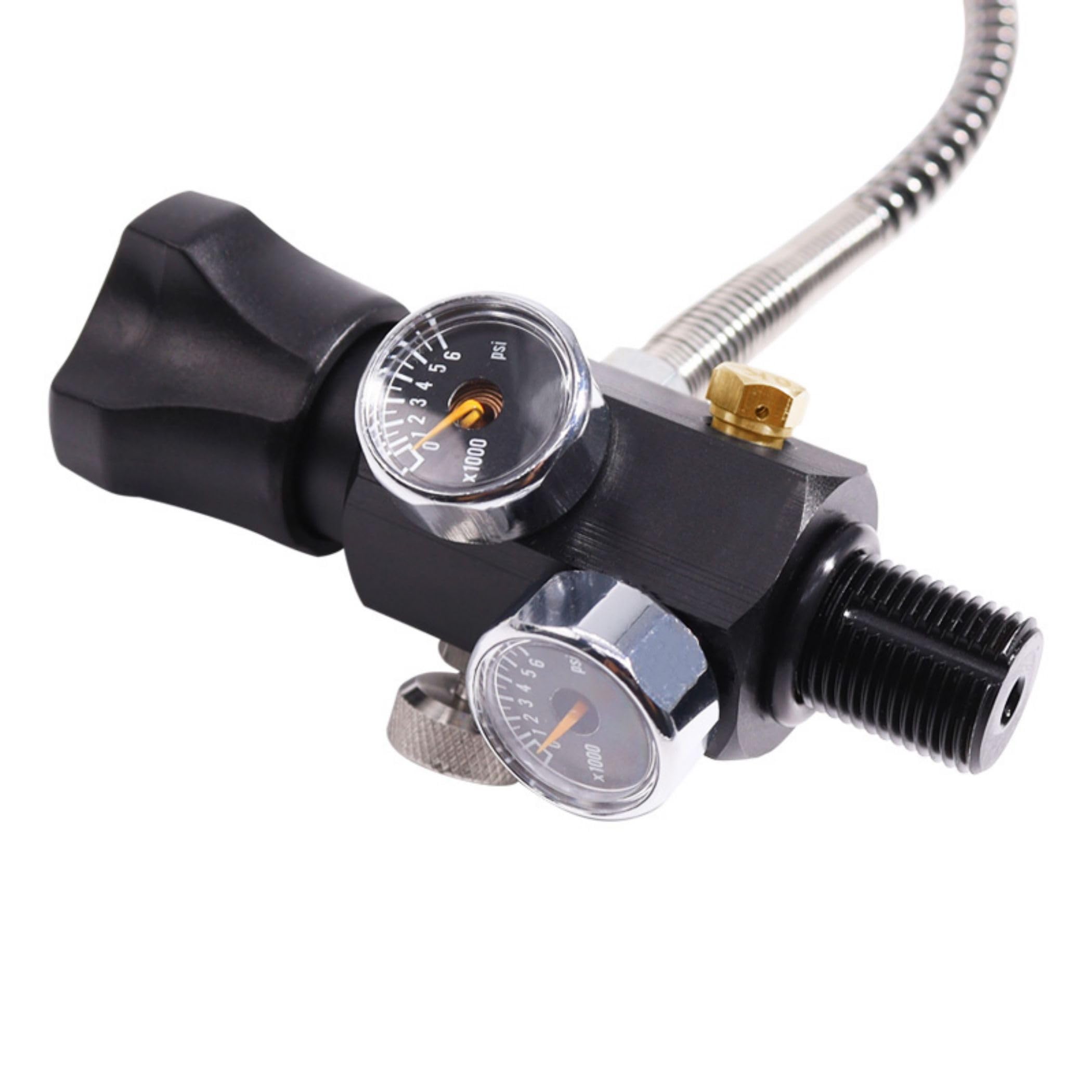 TUXING 2L/122ci 4500psi Carbon Fiber Air Tank (Empty) - Paintball PCP Air Rifle Filling Station with Dual Pressure Gauges & 24
