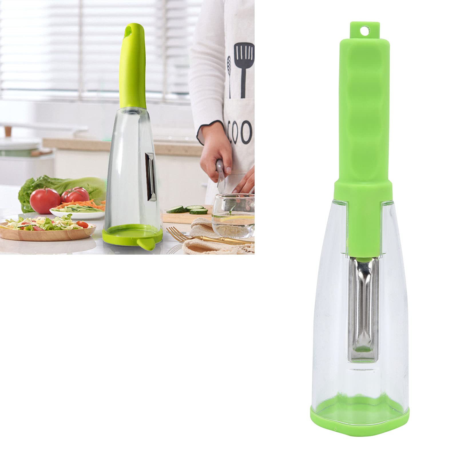Dragon Design Fruit & Vegetable Peeler with Storage Box - Stainless Steel Kitchen Peeler Tool for Home Cooking, Meal Prep & Camping Use
