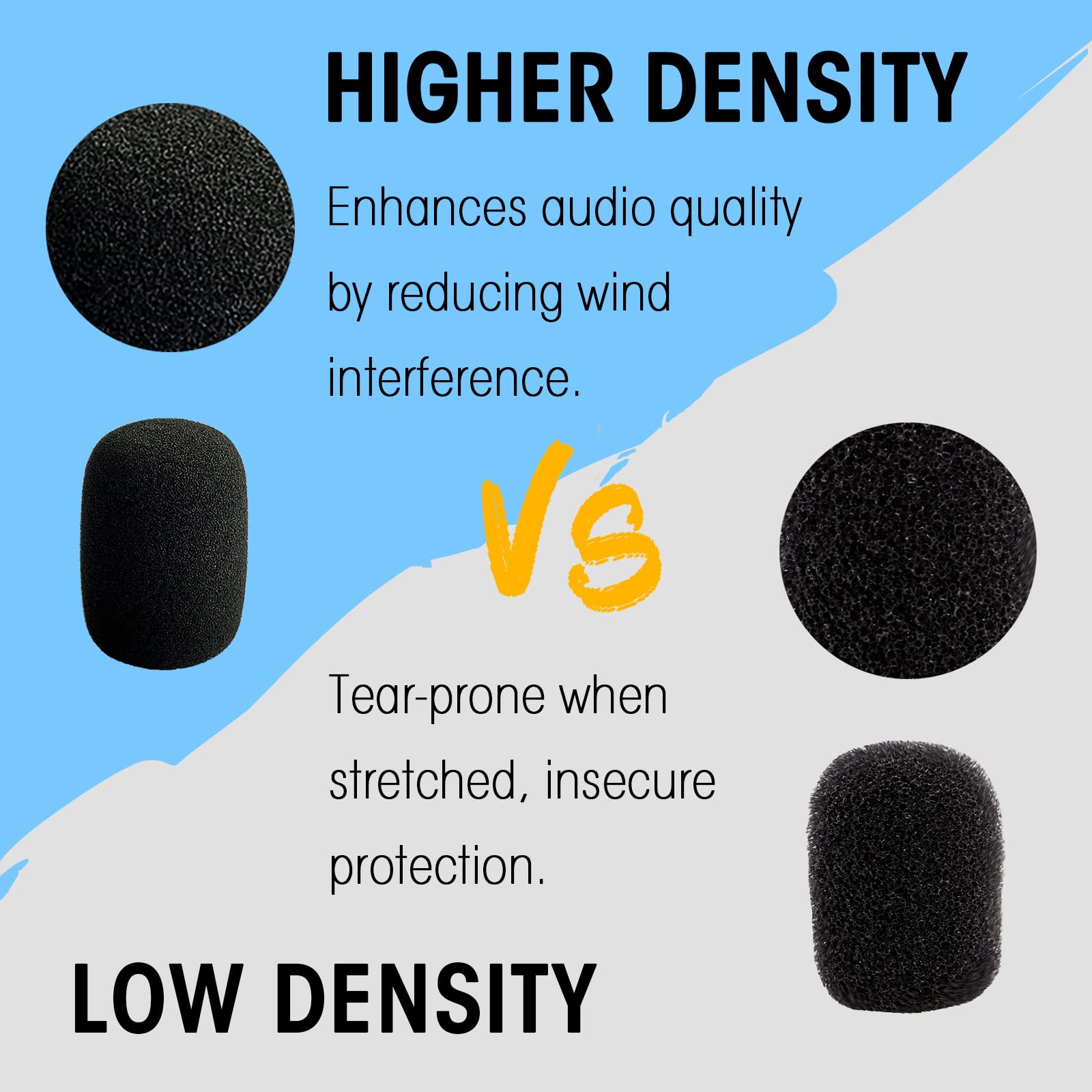 10 Pack Black Foam Windscreen Covers for Lapel Microphones - Mini Size Noise Reduction & Protection for Podcasting, Interviews, and Public Speaking