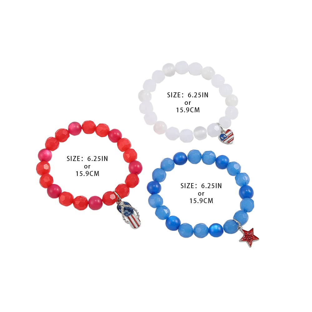 Madison Tyler American Flag Bracelets for Women – Red White Blue Stretch Beaded Bracelet | Patriotic 4th of July Independence Day Jewelry | Perfect for Summer Festivals, BBQ Parties & National Holidays