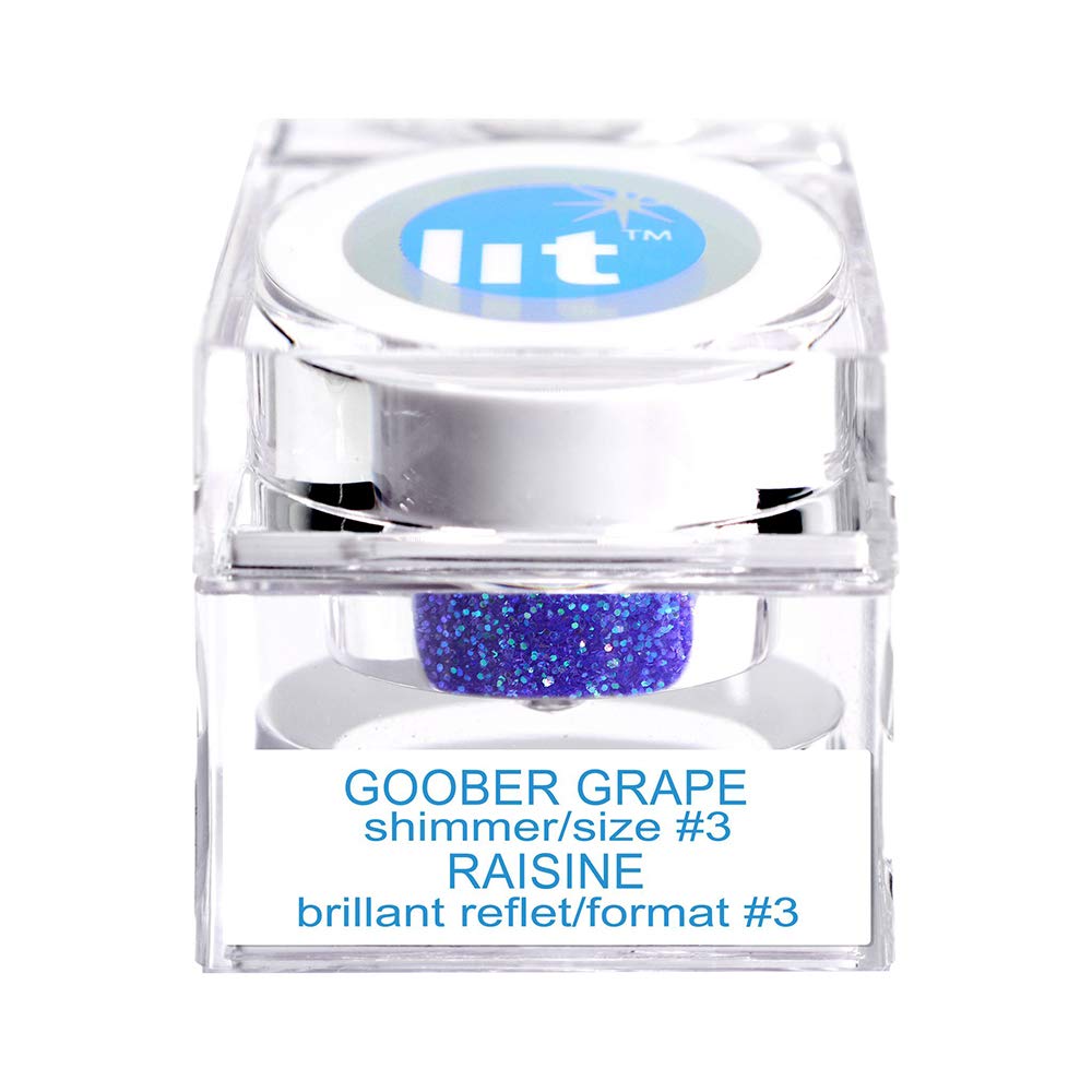 Lit Cosmetics Vegan Glitter Shimmer - Goober Grape #3, 4g | Cruelty-Free, Eye-Safe Glitter for Makeup, Face & Body | Perfect for Festivals, Cosplay & DIY Nail Art