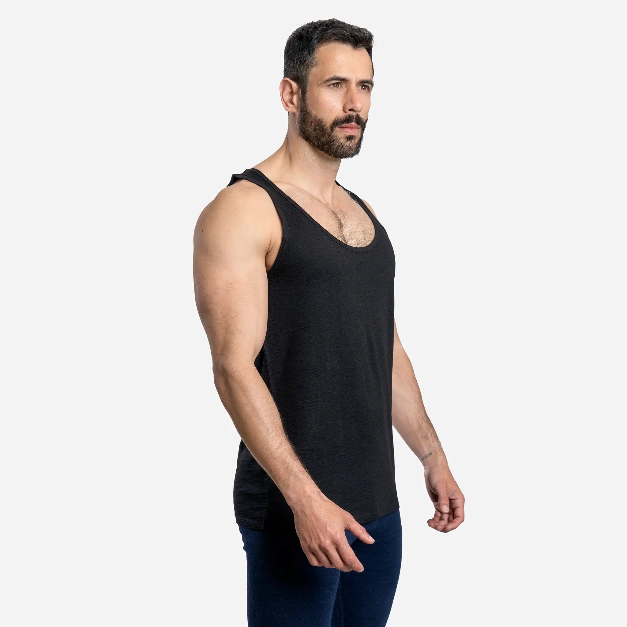 Men's Alpaca Wool Tank Top - Ultra Lightweight 110g Summer Wear for Hiking & Travel