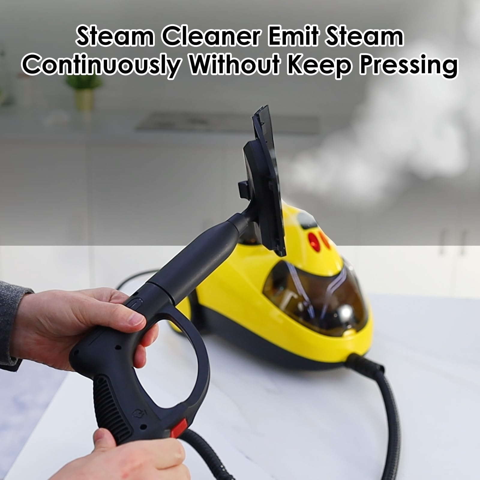 1500W Powerful Steam Cleaner with Attachments - Portable Deep Cleaner for Upholstery, Tile & Grout - Home Steam Cleaning System with On-Board Storage (WJ528/NK-0697) - Perfect for Cleaning Carpets, Couches, Bathrooms & Kitchen Surfaces
