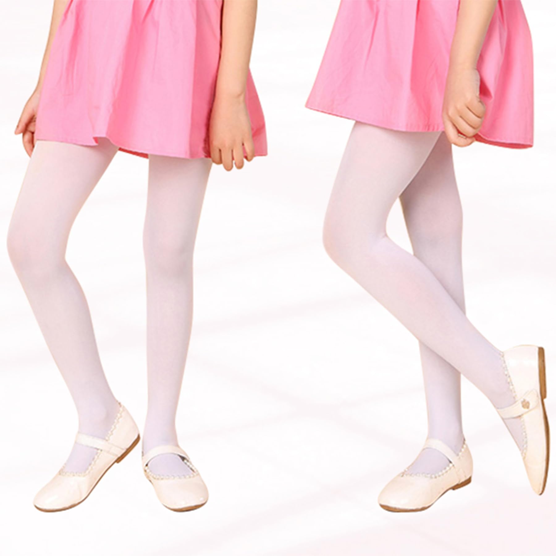 Zando Girls Ballet Tights 3-Pack - Ultra Soft Footed Dance Tights for Toddlers & Kids - Perfect for Ballet Class, Dance Practice & Gymnastics