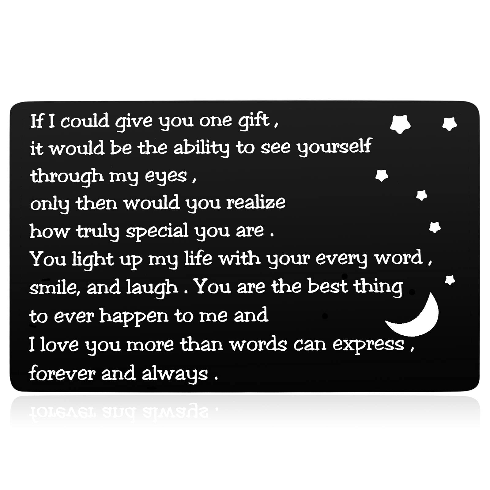 I Love You Engraved Wallet Card - Romantic Gift for Husband/Boyfriend - Anniversary, Birthday, Wedding