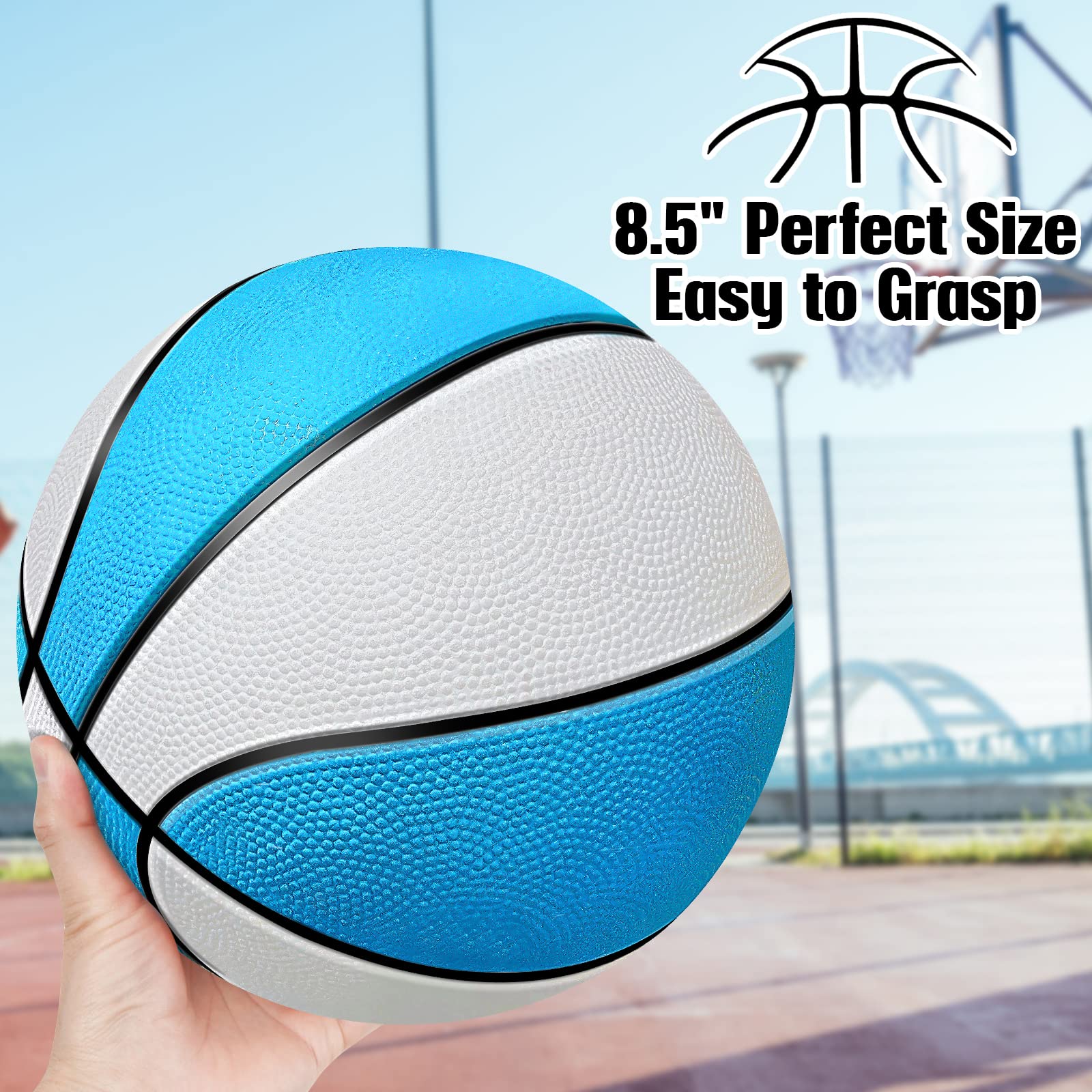 TNELTUEB 8.5 Inch Mini Basketball Replacement - Standard Size for Pool Hoops - Durable Indoor/Outdoor Water Toy for Kids & Adults - Perfect for Swimming Pool Games, Backyard Fun, and Beach Activities