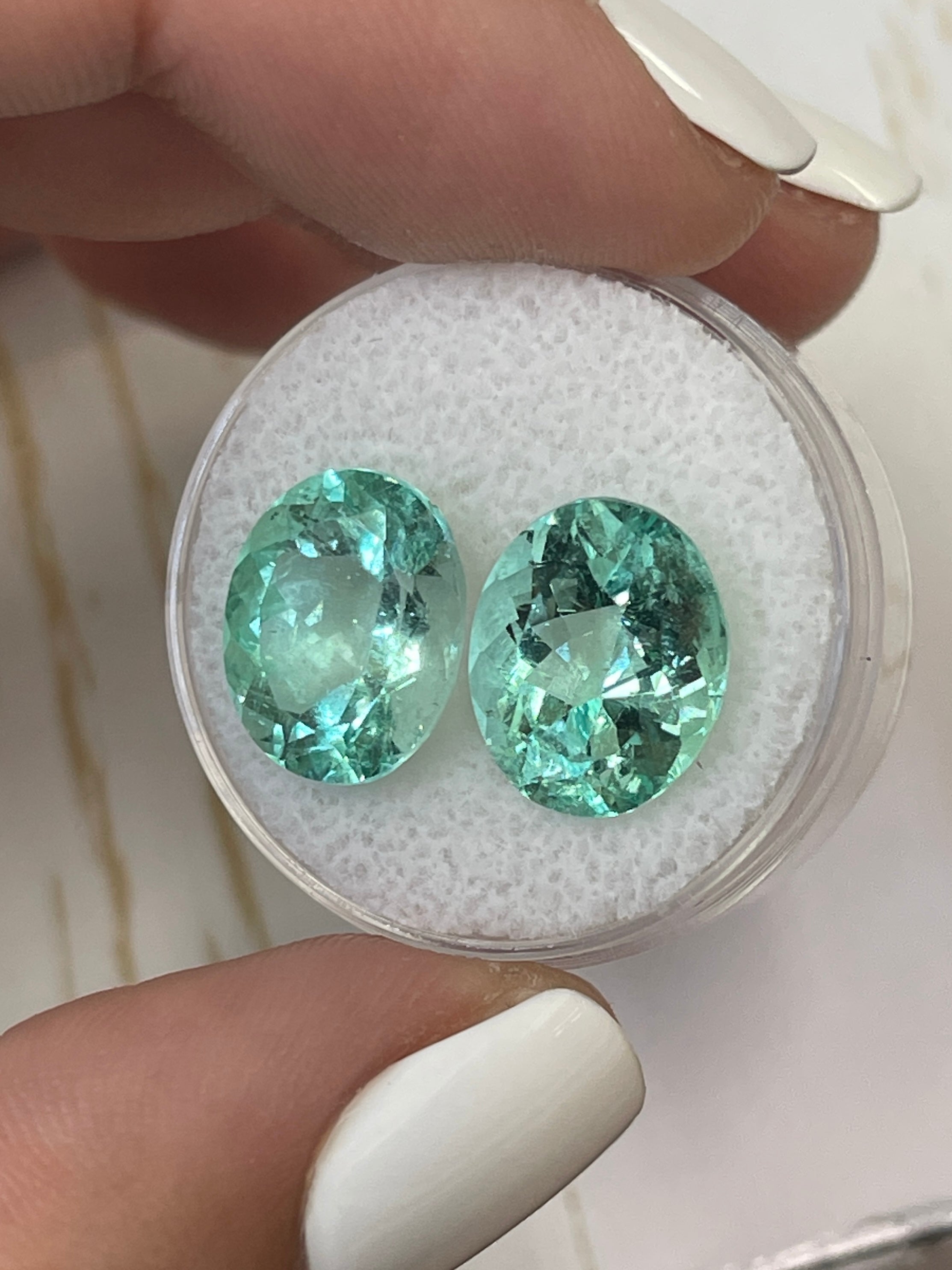 Premium 10.23tcw 13x10mm Matching Pair Colombian Emerald Loose Gemstones - Oval Cut Natural Green Emeralds for Jewelry Making, Engagement Rings & Luxury Gifts