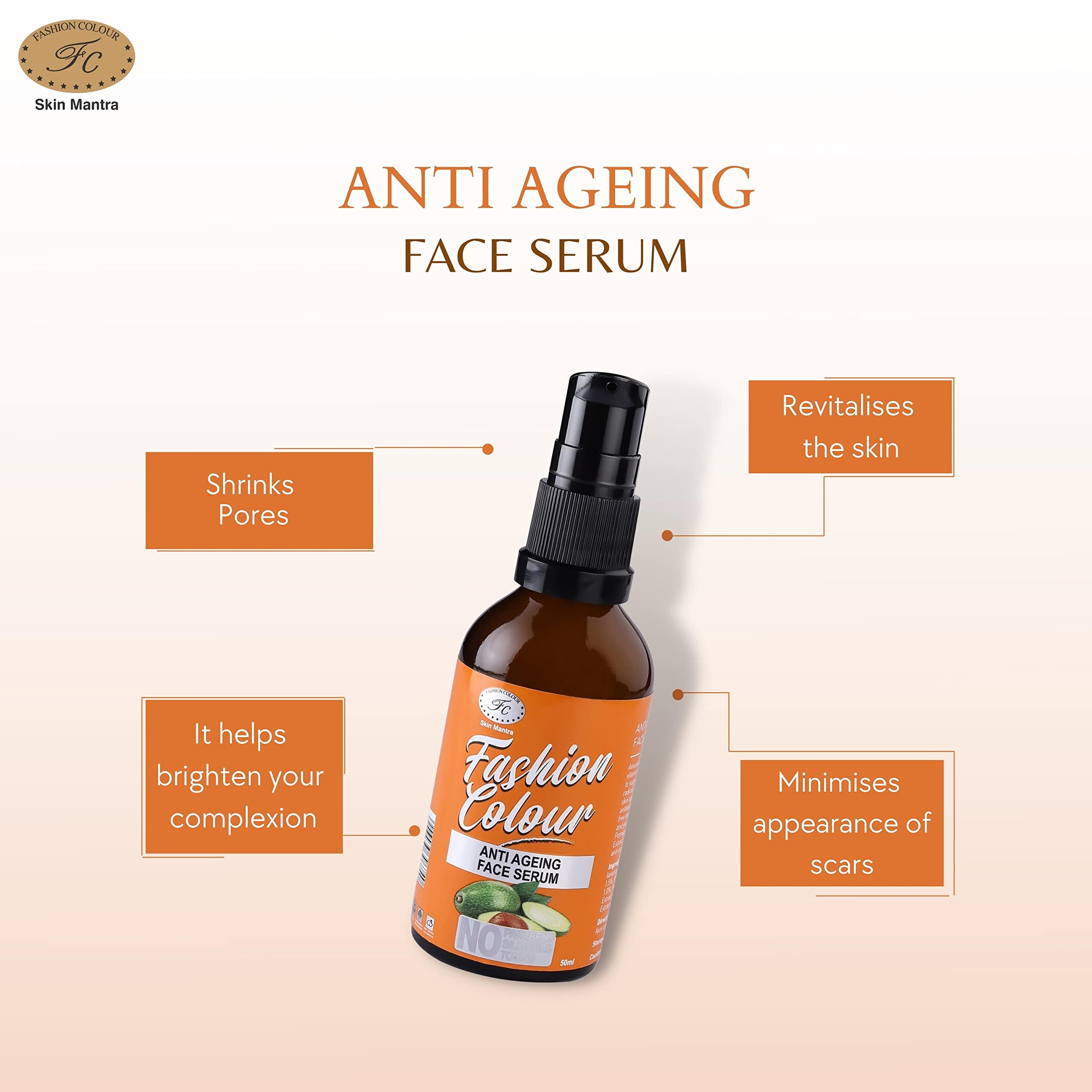 Oil-Free Anti-Aging Face Serum for Wrinkles & Dullness - Revitalizing Skincare with No Parabens or Silicones - 50ml Made in India - Perfect for Daily Hydration & Nighttime Skin Repair