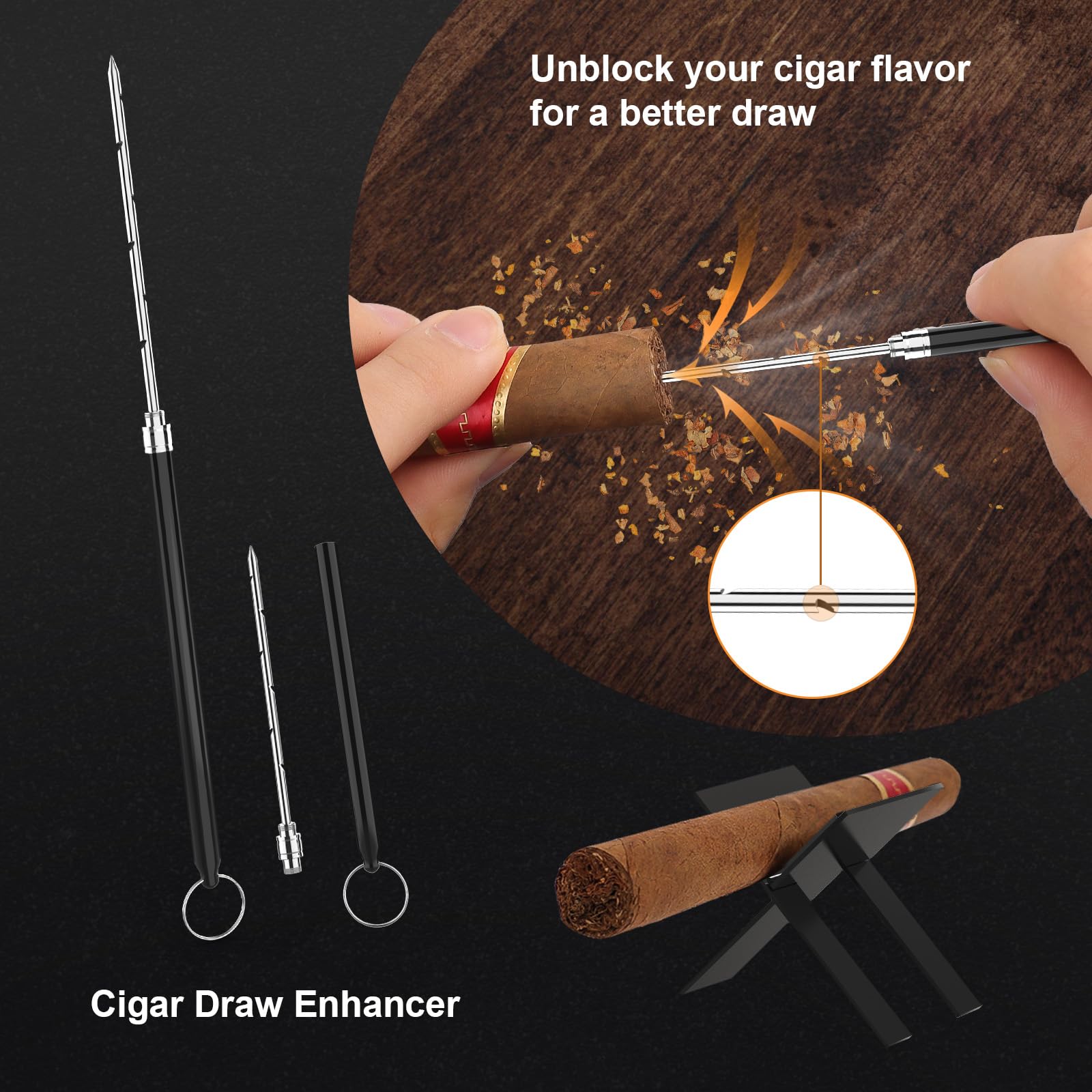 Portable Travel Cigar Humidor Set with Accessories - Perfect for Outdoor & Gifting