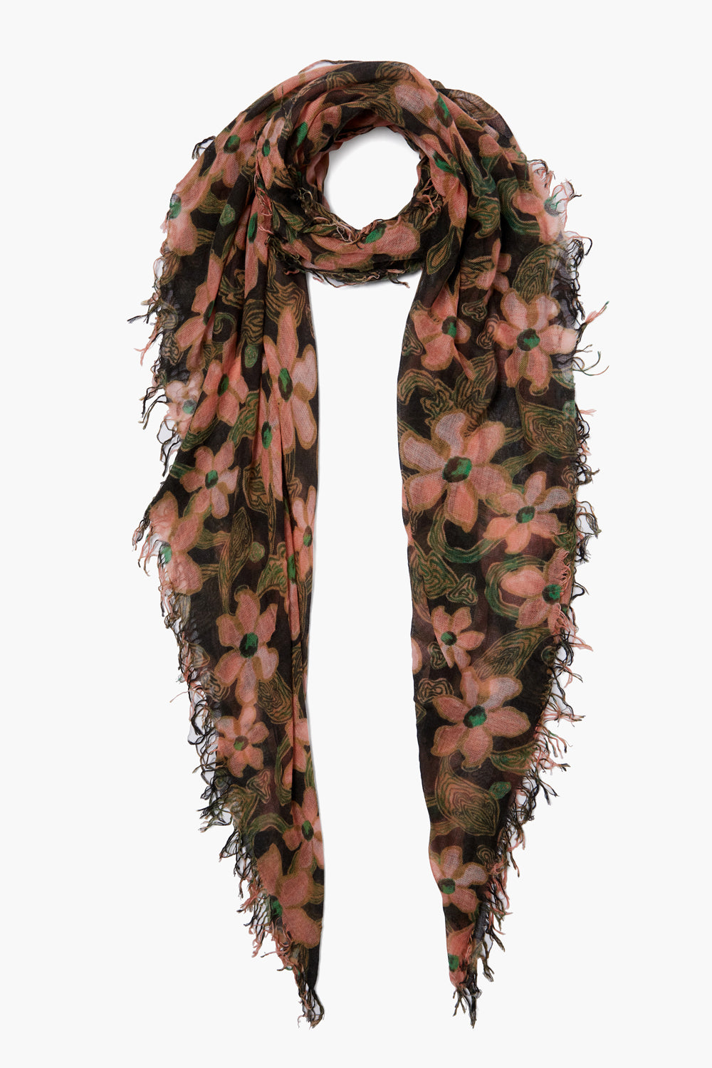 Luxury Cashmere Silk Scarf - Vibrant Green Meadow Floral Pattern Wrap for Women | Elegant Fashion Accessory for Office, Party & Special Occasions