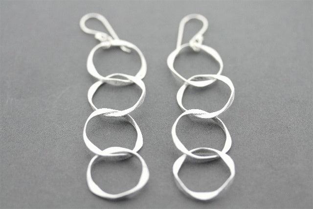 4-Pack Organic Drop Earrings in Silver - Elegant & Hypoallergenic Jewelry for Women, Perfect for Parties, Weddings & Everyday Wear