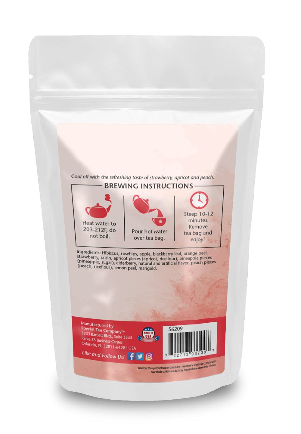 SpecialTea Company Beat the Heat Fruit Tea - 20 Tea Bags | Refreshing Summer Iced Tea Blend with Natural Fruit Flavors | Perfect for Hot Days, Pool Parties & Relaxation
