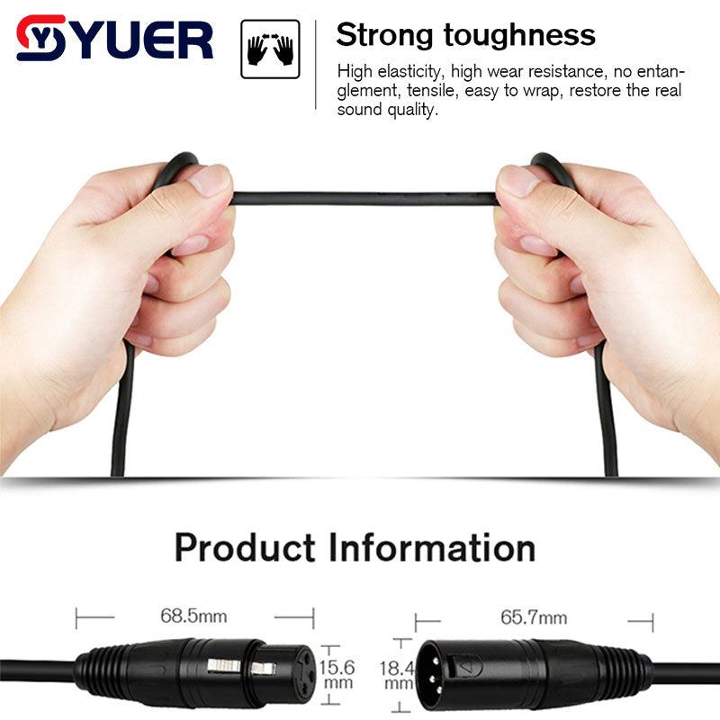 YUER™ LED Studio Lighting Controller DMX512 Dimmer for PC & Stage - 3 Pin/5 Pin DMX Signal Cable (1M to 50M) - Perfect for DJ Shows, Theater Lighting & Live Performances