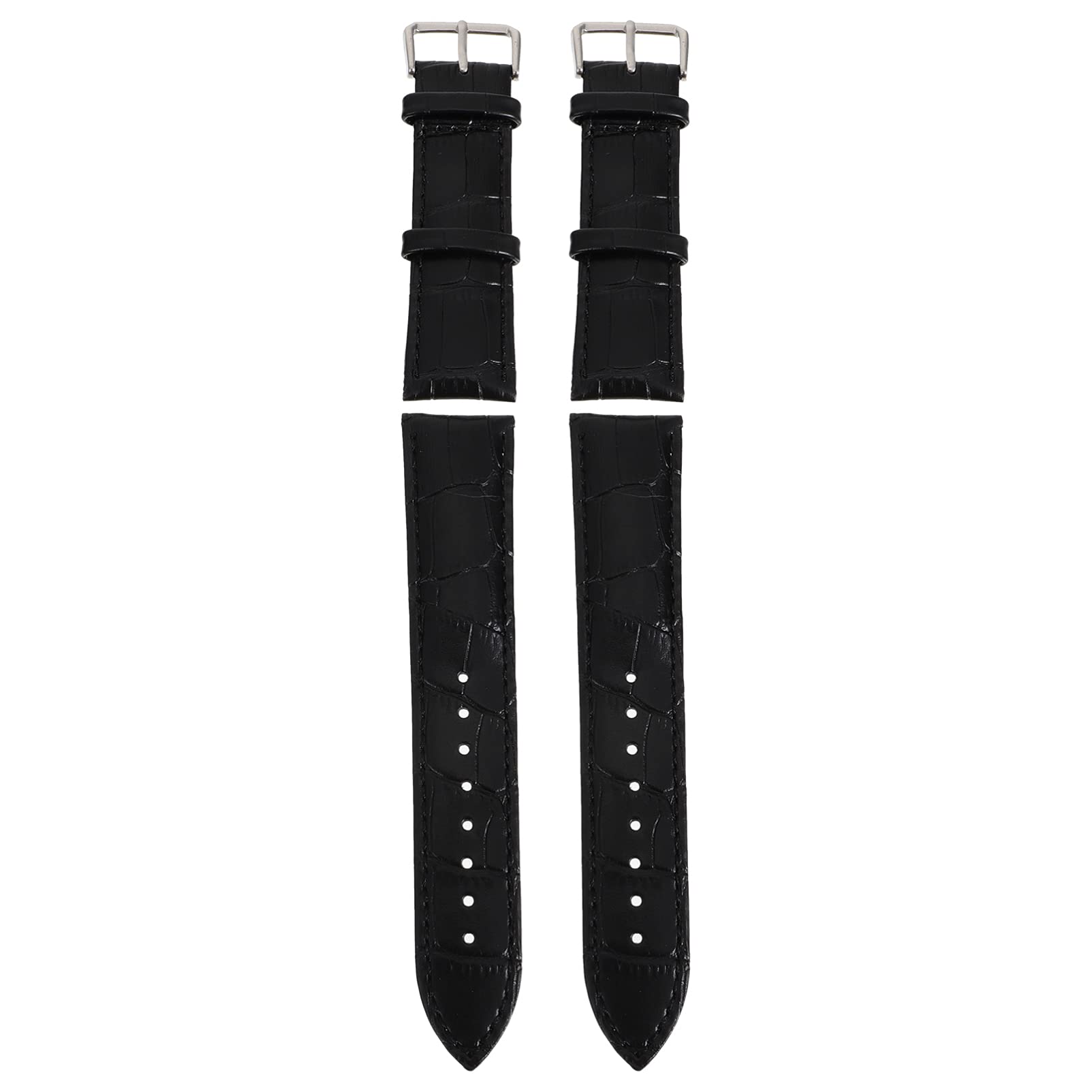 Premium 16mm Leather Smartwatch Bands for Men - 2 Pack Replacement Straps Compatible with Smartwatches - Durable & Stylish Watch Accessories for Work, Gym & Everyday Wear