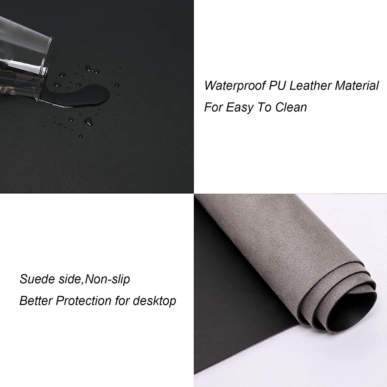 Premium Leather Writing Pad - Angled Desk Pad with L-Shaped Front Profile, Extra Large Mouse Pad & Table Protector, Waterproof Office Desk Mat, Non-Slip Work Surface for Writing & Computer Use - Perfect for Home Office, Study & Professional Workspaces