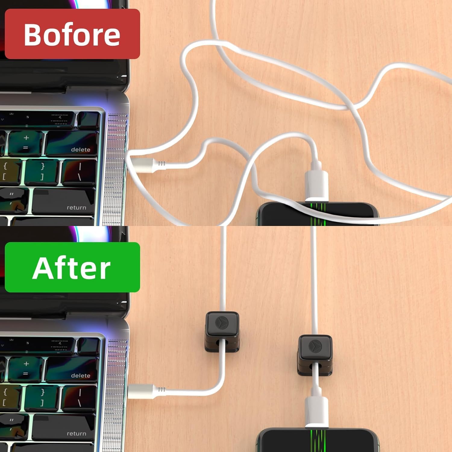 ENTYTEE Magnetic Cable Clips (7-Pack) - Adjustable Cord Holder for Desk, Wall & Car - Under Desk Cable Management Organizer for Home Office, Phone, Nightstand & Desktop - Perfect for Workspace & Vehicle Organization