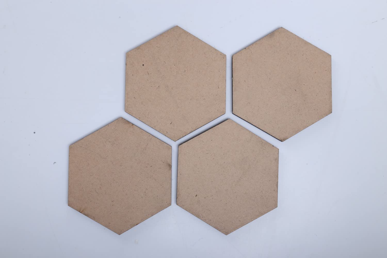 Yorkker MDF DIY Hexagon Coasters & Holder Set - 4 Plain Wooden Coasters with Stand for Painting, Decoupage, Resin Art - Perfect for Home Decor, Craft Projects & Gift Ideas