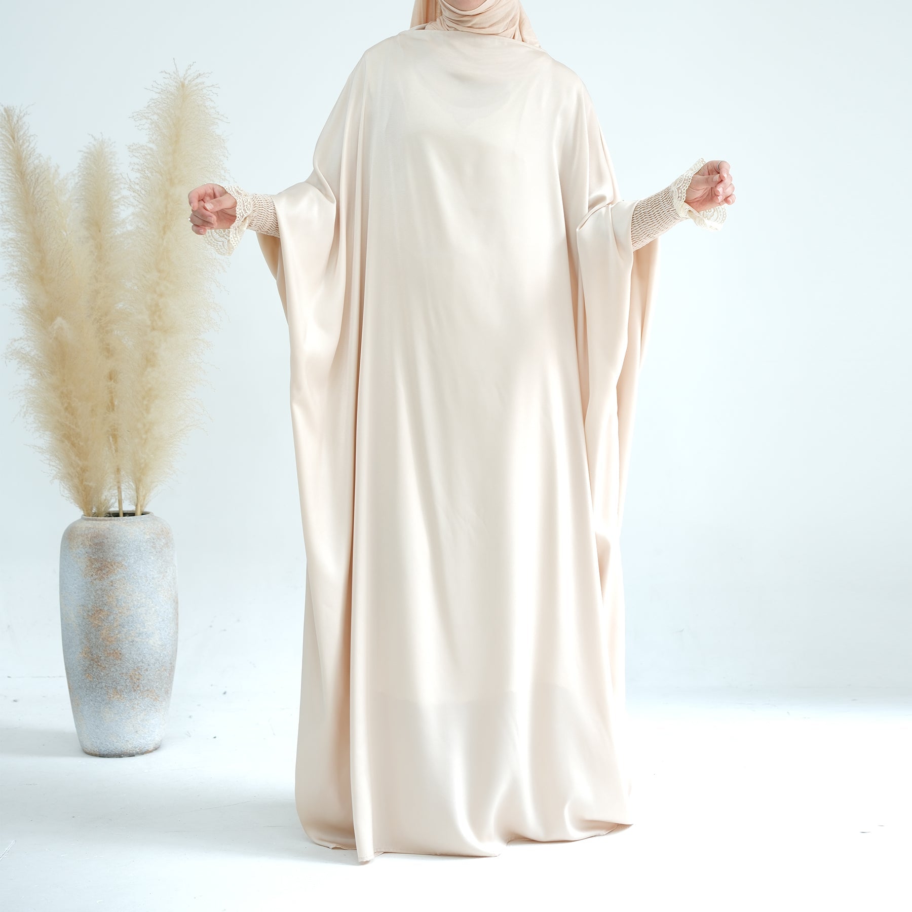 Marwa Satin Jilbab - Premium Linen Hijab for Women - Perfect for Prayer, Work & Everyday Wear