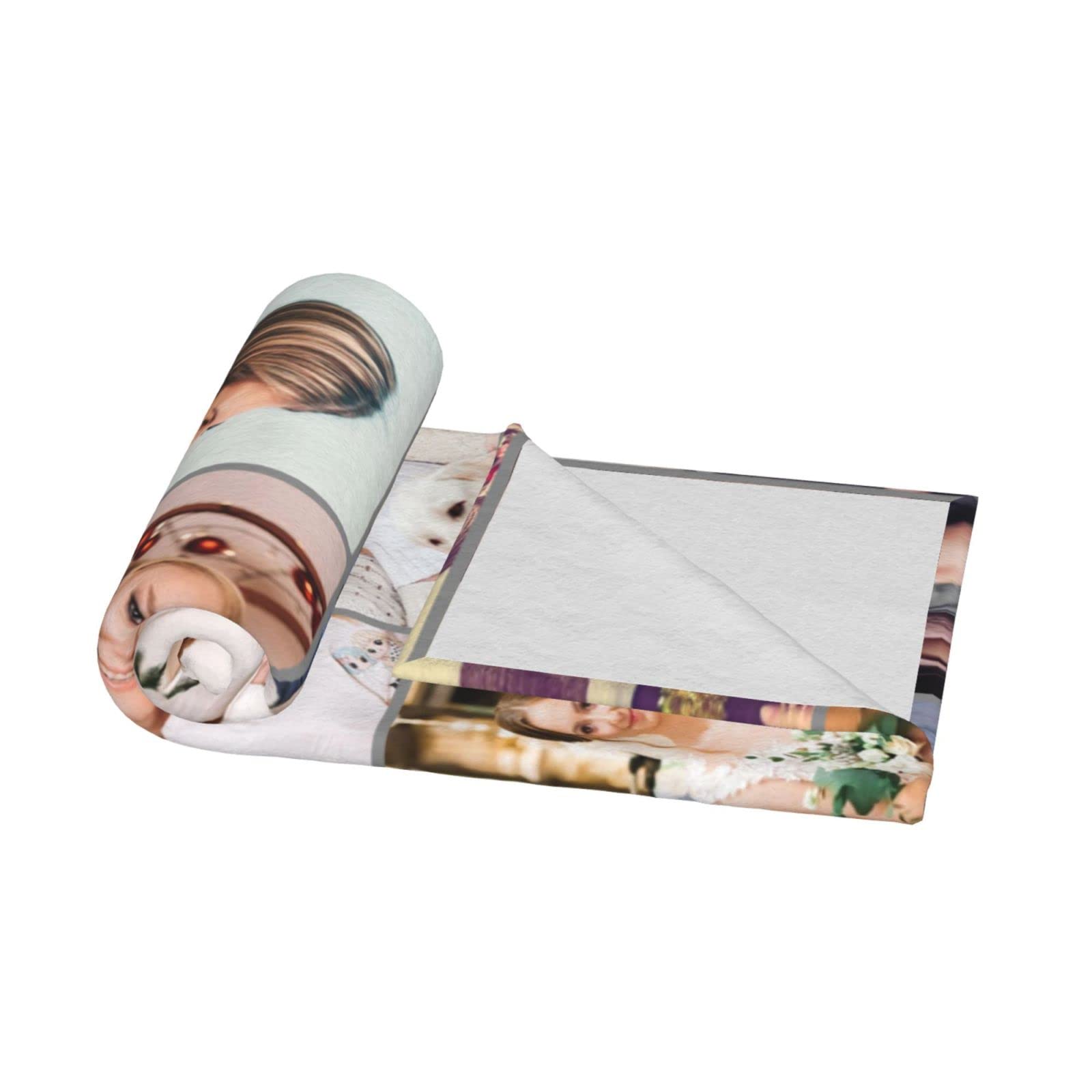 Personalized Photo Blanket - Custom Blanket with Pictures & Text for Adults, Kids, Family & Pets | 80