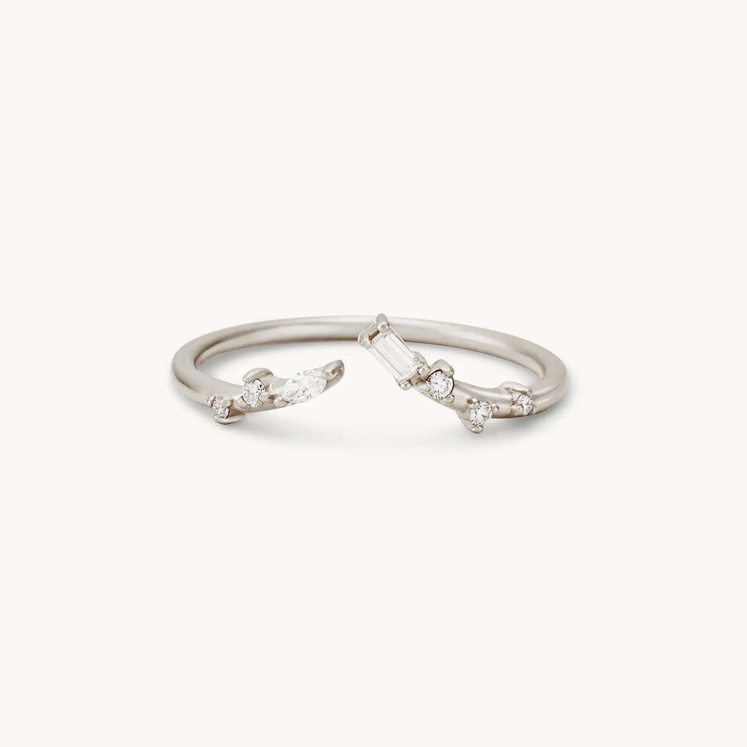 14K White Gold Union of Bliss Ring with White Diamonds - Elegant Wedding Band, Anniversary Gift & Everyday Jewelry for Women