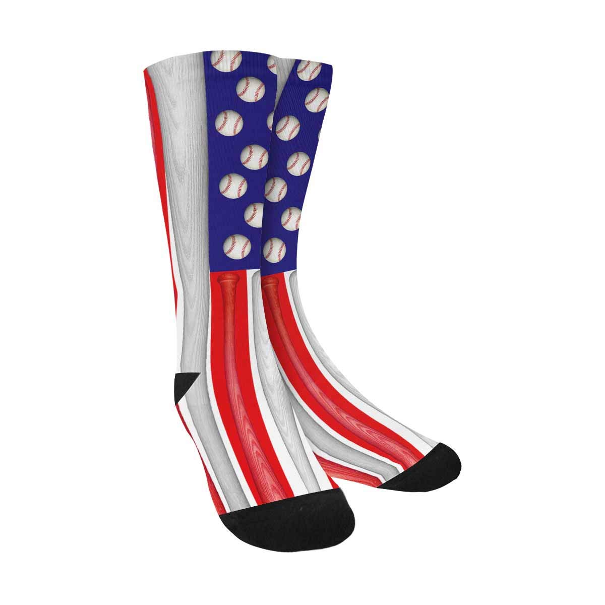 InterestPrint Sports Crew Socks for Men & Women - American Football, Basketball, Soccer, Baseball Athletic Socks with Sublimated Designs - Perfect for Games, Workouts & Team Spirit