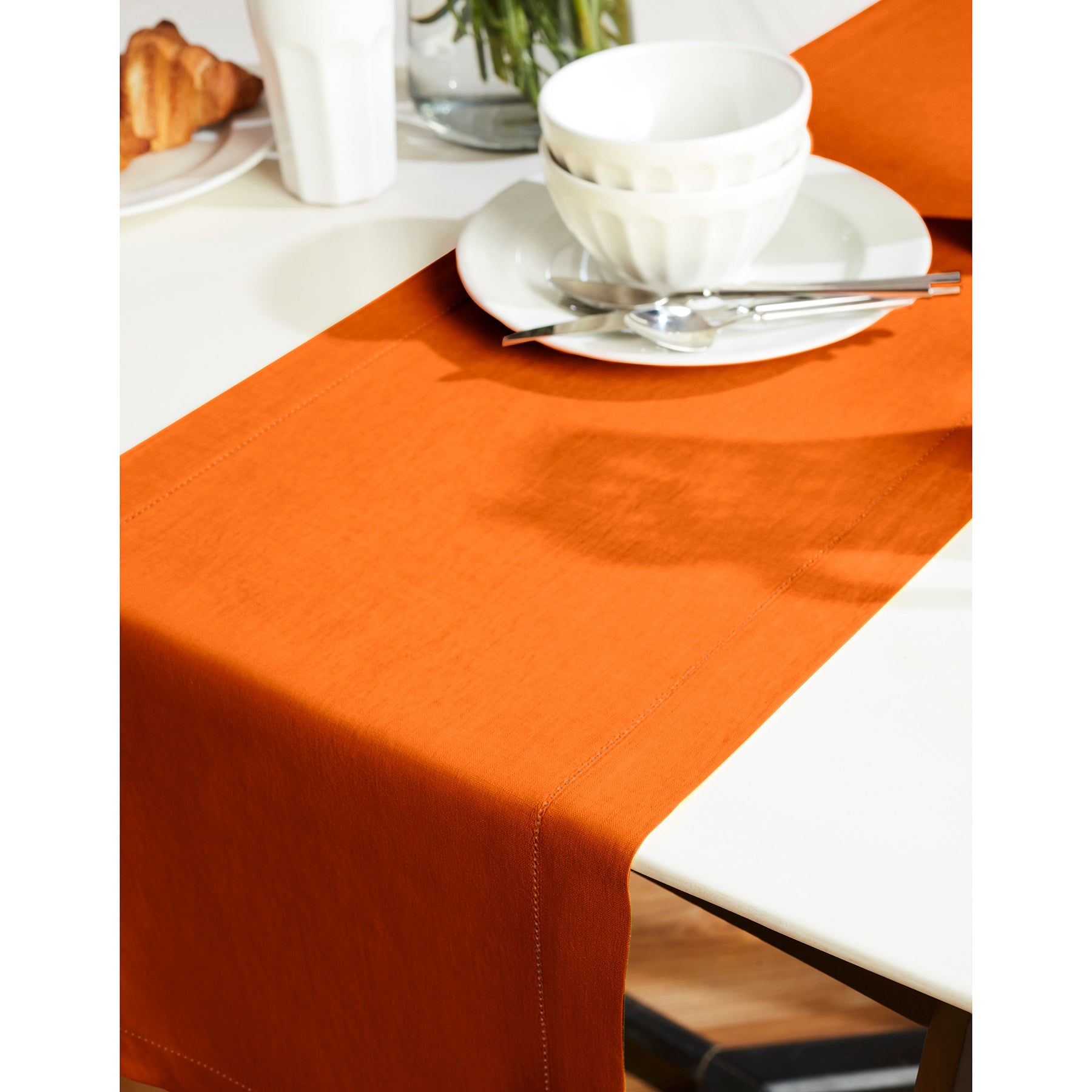 Sonoma Hemstitch Table Runner - Elegant Linen Table Decor for Dining & Special Occasions | Perfect for Weddings, Holidays & Home Decor