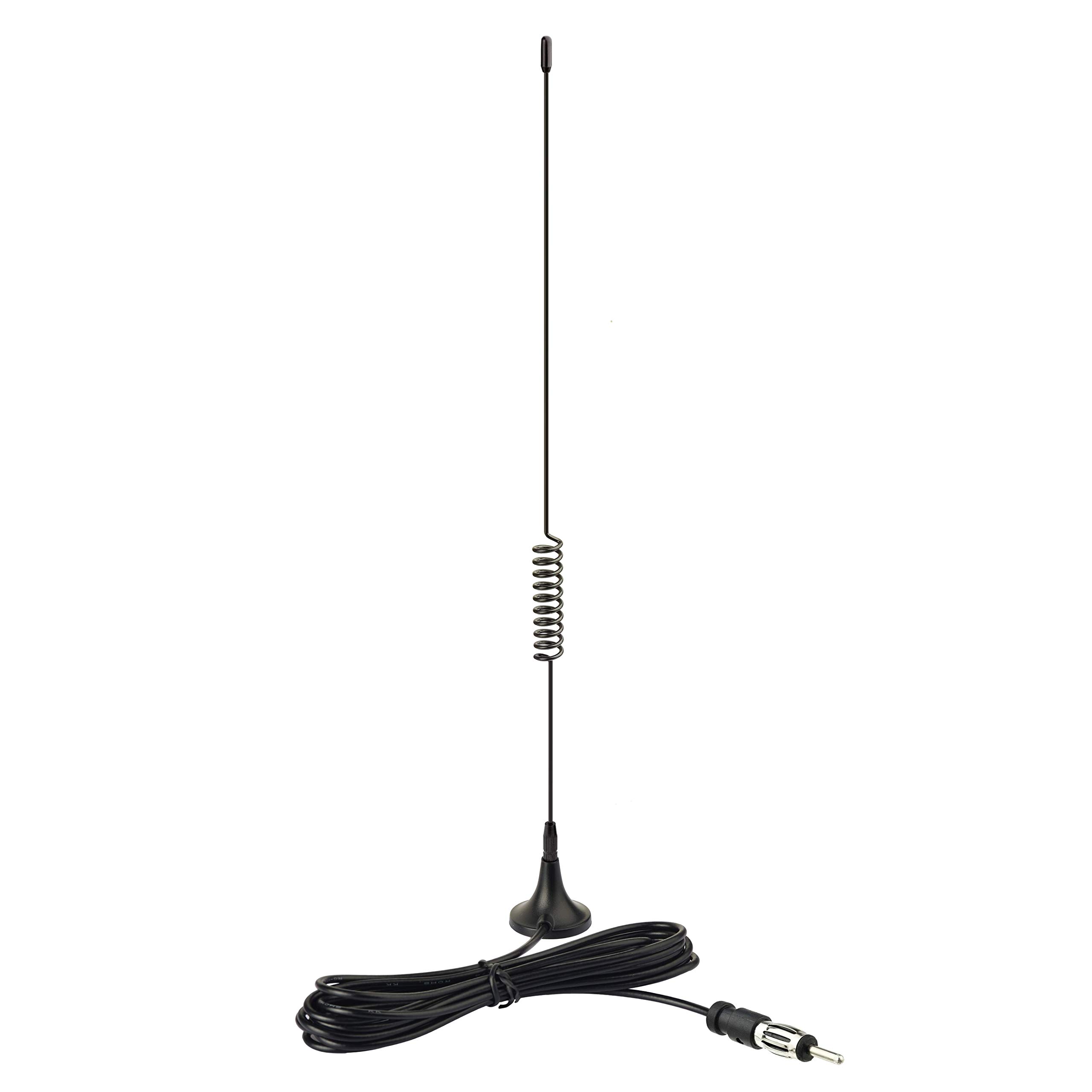 Bingfu Universal Car Stereo Antenna - FM/AM Radio Antenna with Magnetic Base for Vehicle, Truck, SUV, RV, Marine Boat - Compatible with Car Stereo, Audio Head Unit, CD & Media Receiver - Perfect for Road Trips & Off-Road Adventures