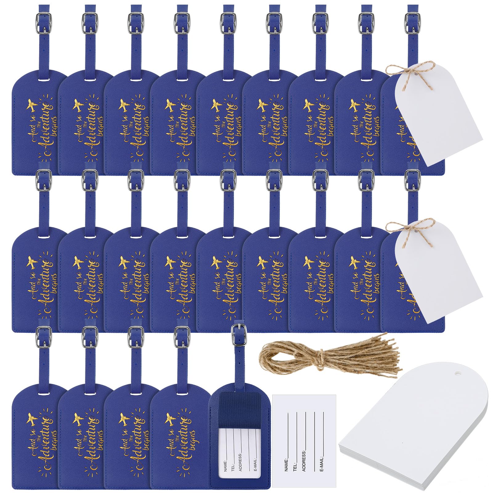 Amylove 24 Pack Bulk Luggage Tags - Durable Travel Tags for Suitcases, Wedding Favors & Bridal Gifts - Perfect for Guests, Honeymoon & Adventure Travel Accessories