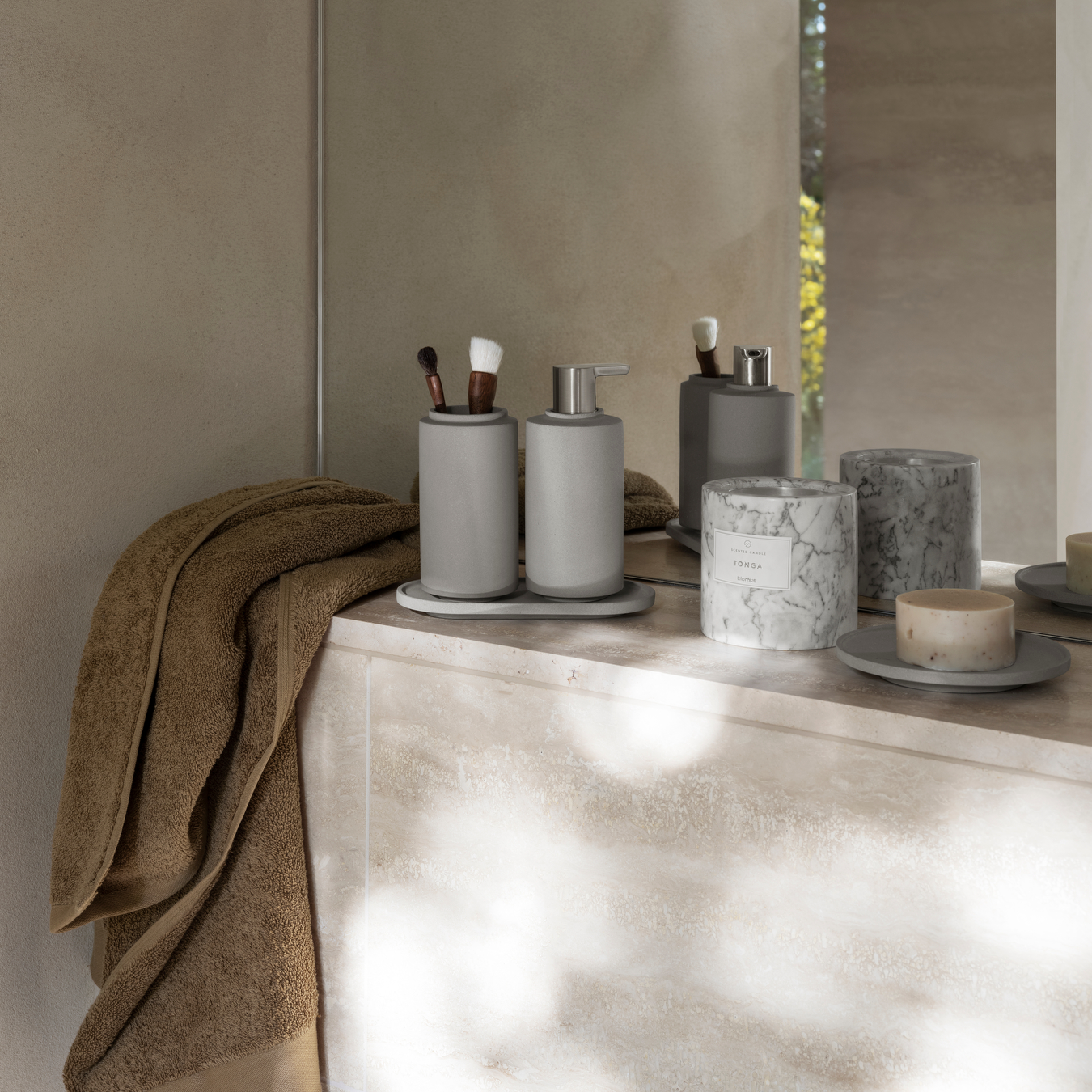 CRETO Concrete Bathroom Tumbler - Durable & Stylish Drinking Cup for Home, Office, Gym | Perfect for Water, Coffee, Tea & Smoothies