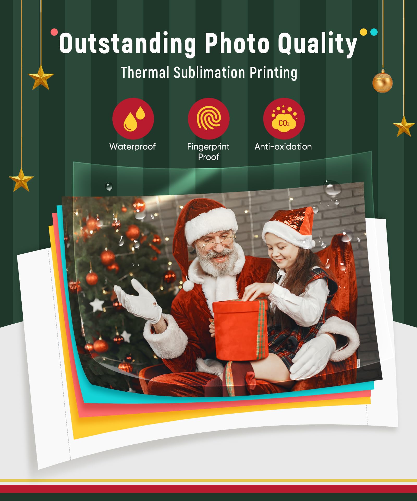 Liene 4x6'' Wi-Fi Photo Printer Bundle with 60 Sheets & 2 Ink Cartridges - Portable Dye-Sublimation Printer for iPhone, Android, Smartphone & Computer - Perfect for Home Use, Travel Photos & Instant Printing Memories