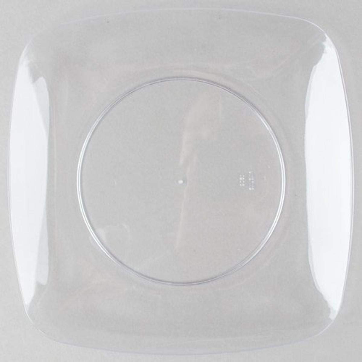 Eco-Friendly Disposable Square Salad Plates - 7.5 Inch Clear Plastic Plates for Parties, Picnics & Events - Bulk Pack of 10 - Renaissance Collection - Perfect for Weddings, BBQs & Catering
