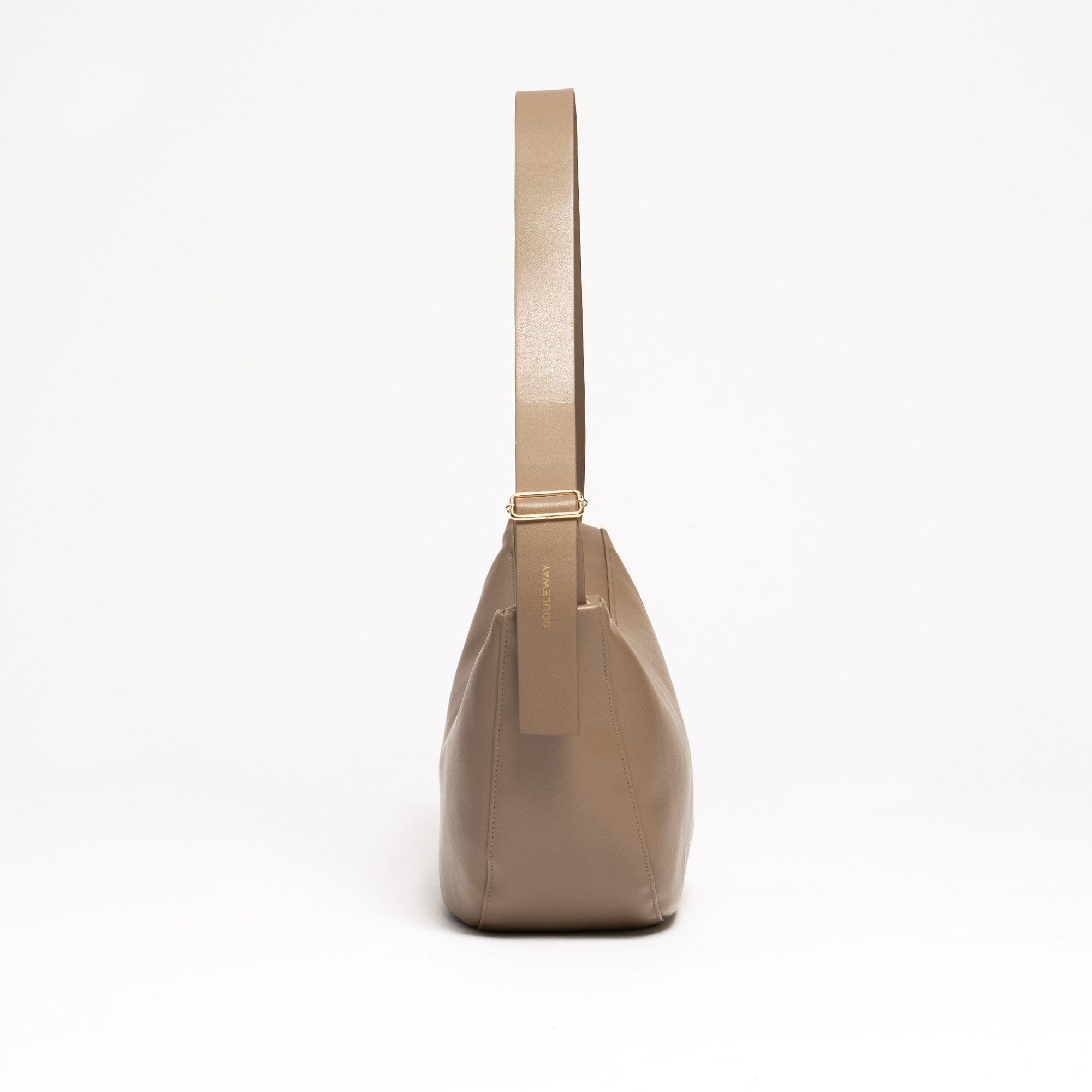 Vegan Olive Leather Half Moon Crossbody Bag - Mocha Brown | Eco-Friendly & Cruelty-Free Handbag for Women | Perfect for Casual Outings, Work & Travel