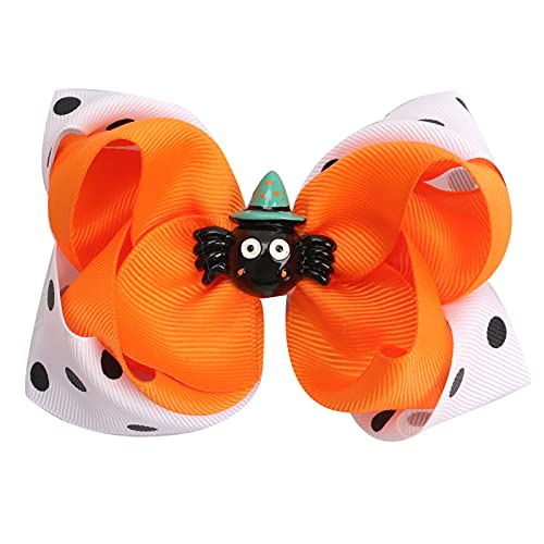 JIAHANG Halloween Hair Bows for Baby Girls - 4Pcs Pumpkin Ghost Hair Clips with Alligator Clips, Cute Hair Accessories for Infants Toddlers & Teens | Perfect for Halloween Costumes, Dress Up Parties & Photo Shoots