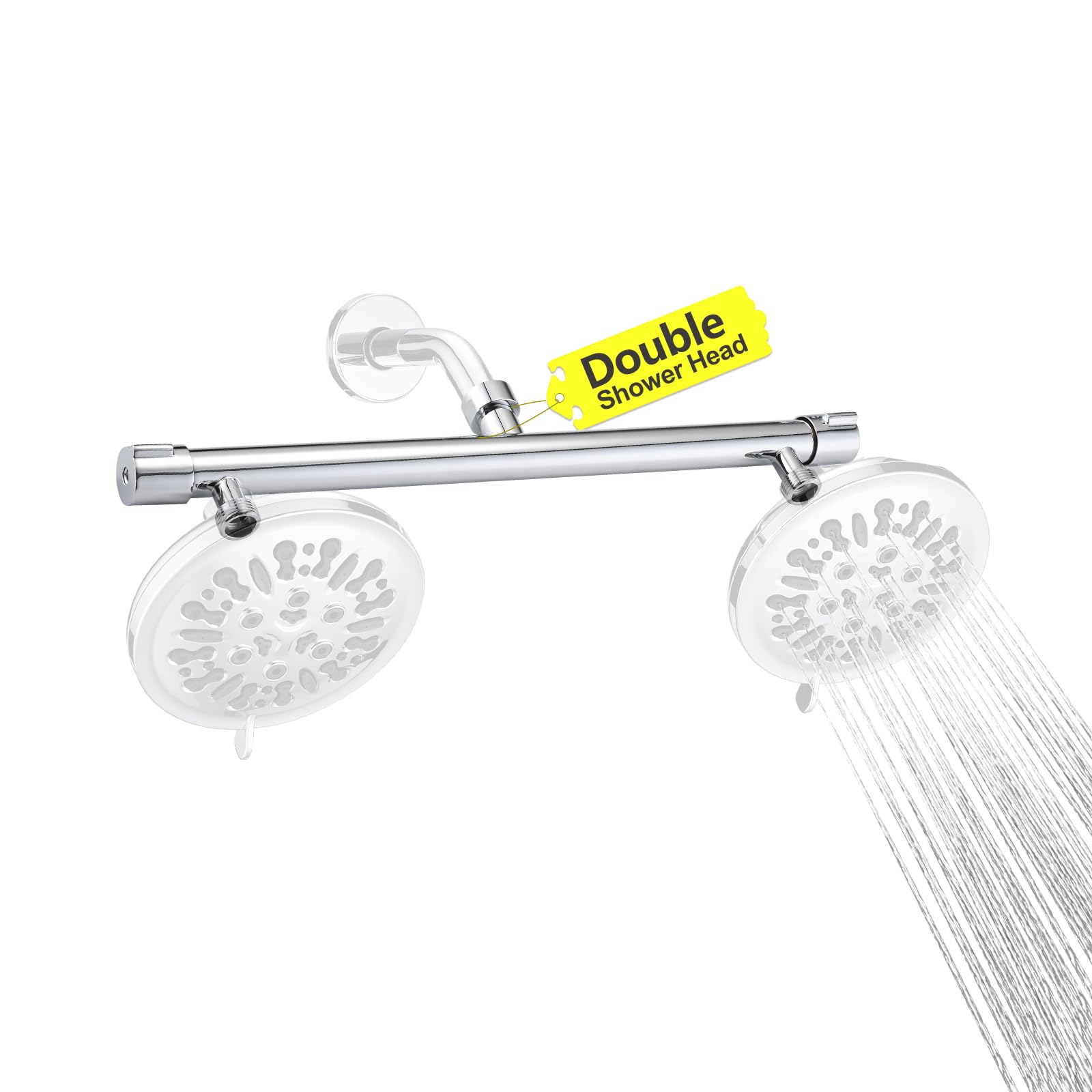 Dual Shower Head Adapter with Built-In Shut Off Valve - G1/2 Connection Shower Head Splitter for Rain & Handheld Shower Combo - Chrome Finish - Perfect for DIY Bathroom Upgrades & Spa-Like Shower Experience