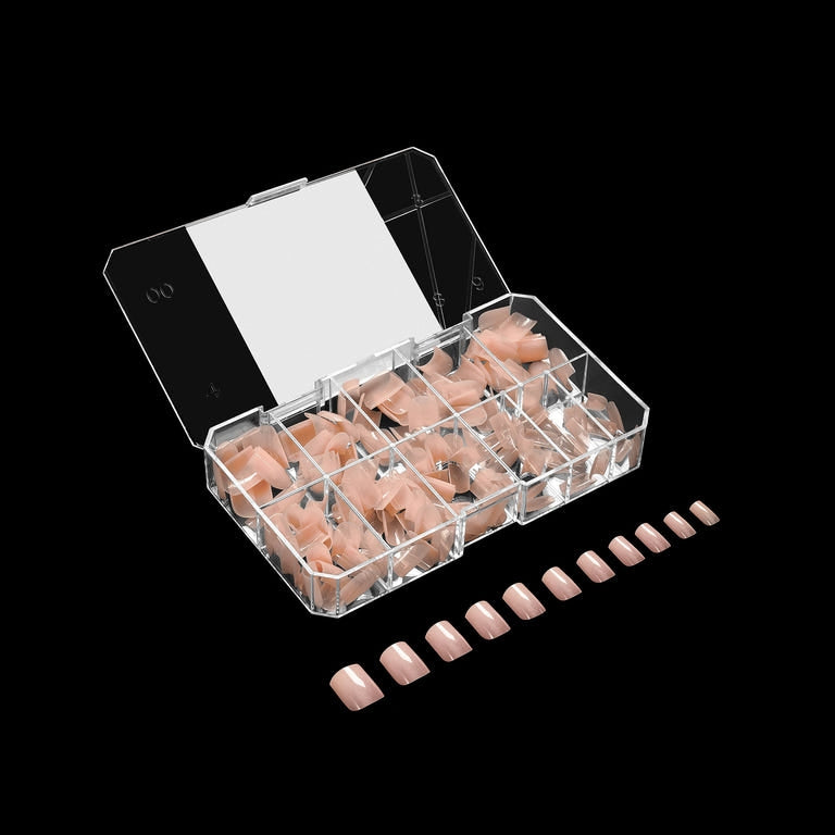 Apres Gel X Neutrals Chloe Natural Nail Tips 150pc - Extra Short Square Shape for DIY Manicure & Salon Use | Perfect for Natural Nails, Gel Extensions & Nail Art