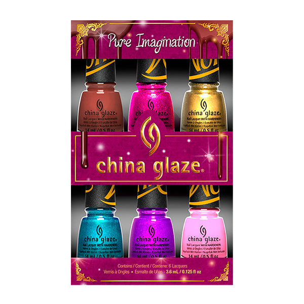China Glaze Wonka 6-Piece Mini Nail Polish Gift Set (0.5 oz Each) - Vibrant Colors for Halloween, Christmas Gifts & Party Nail Art #82950